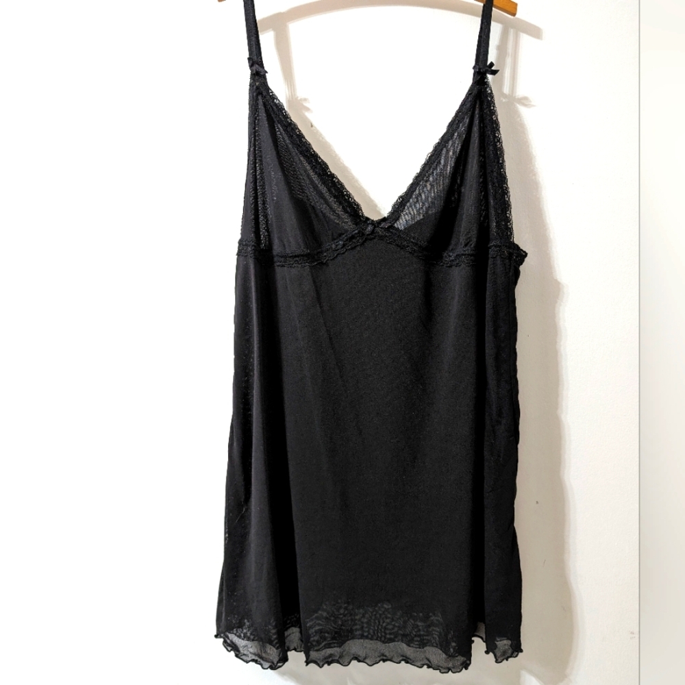 Secret Treasures Black Layered Slip 2X Adjustable Straps